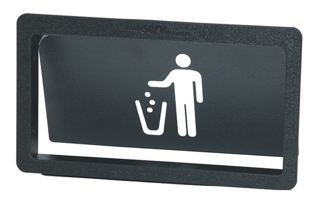 Müllklappe Kunststoff, mit Piktogramm