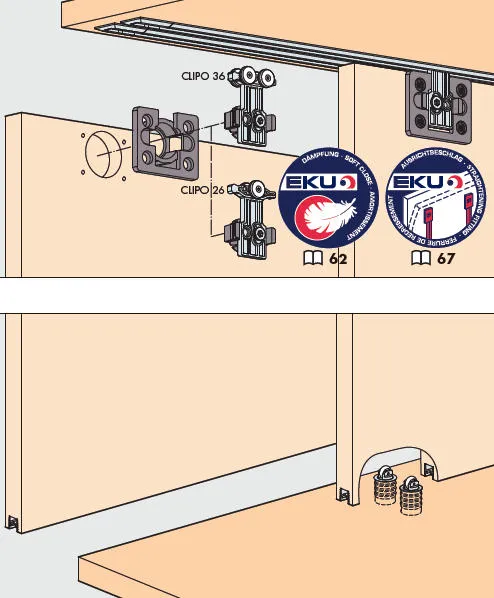 EKU Clipo 26/36H für Türgewicht 26/36kg