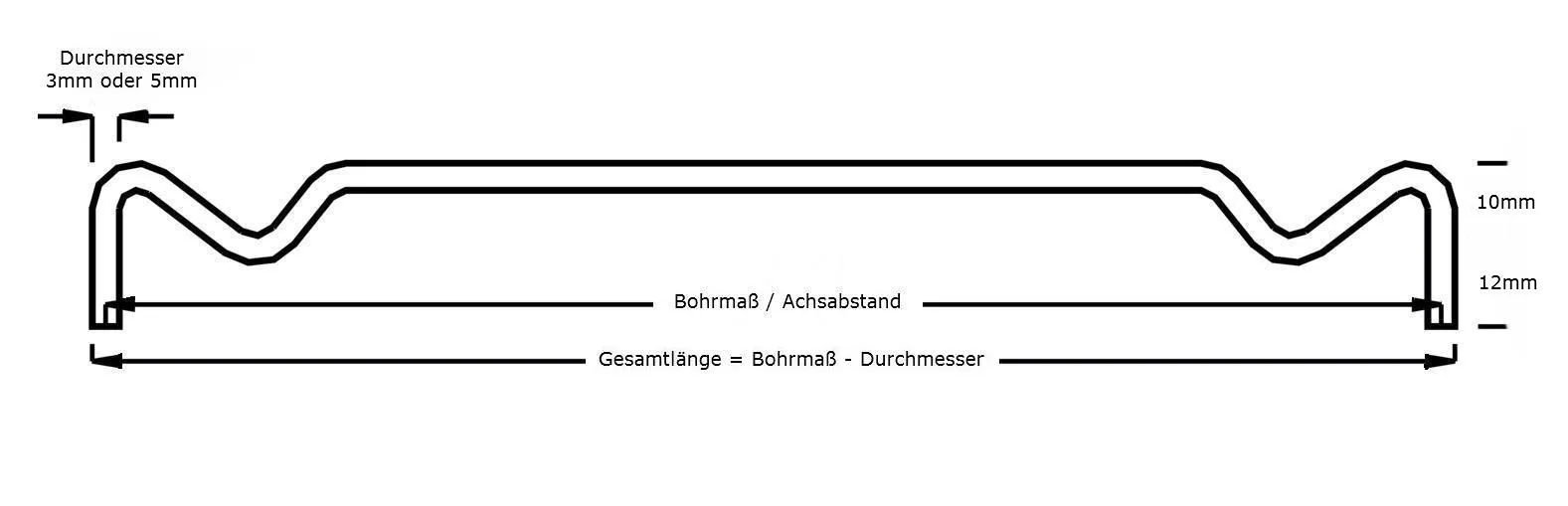 Schwedenträger Edelstahl Maßfertigung, Durchmesser 3/5mm