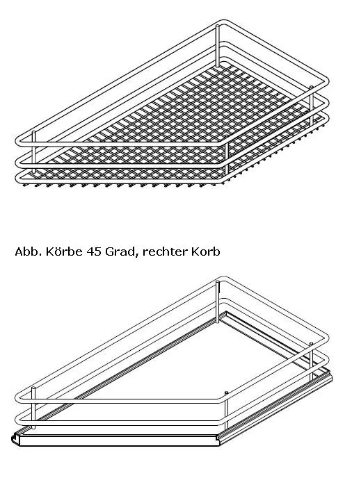 Körbe DSA W45, 45 Grad (2 Stück) für Seitenauszug DSA