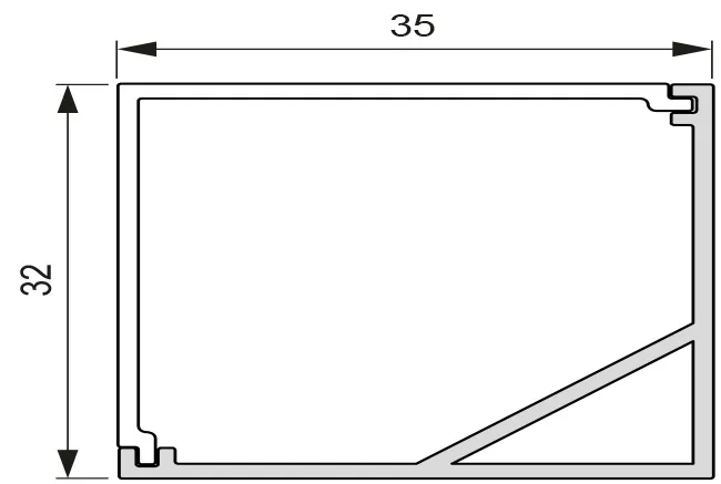 LED Leuchtenprofil Quattro inkl. Abdeckung (Artikelnummer 2000345)