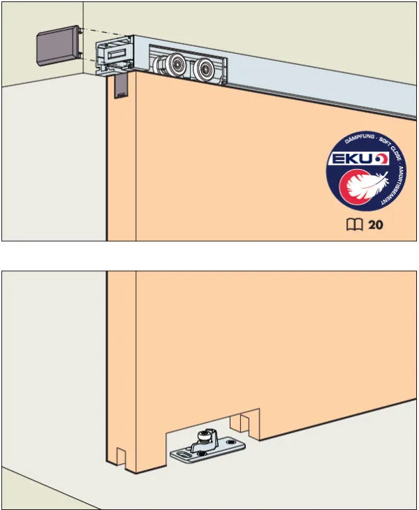 EKU Porta 60/100HMD bis Türgewicht 60/100kg, Wandmontage