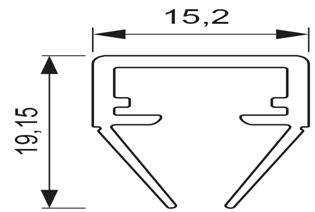 LED Anbau-Glaskantenprofil Fly Länge: 2500mm (Artikelnummer 2000362)