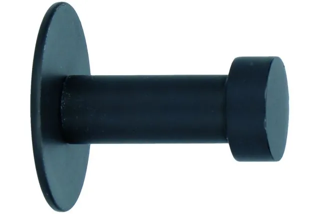 Garderobenhaken Stahl Schwarz matt mit Rosette