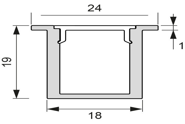 LED Leuchtenprofil Prag Länge 3000mm (Artikelnummer 2000341)