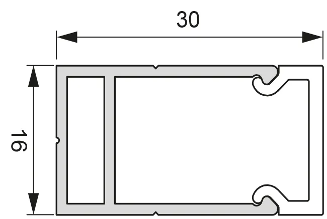 LED Leuchtenprofil WTU Länge: 2500mm (Artikelnummer 2000332)